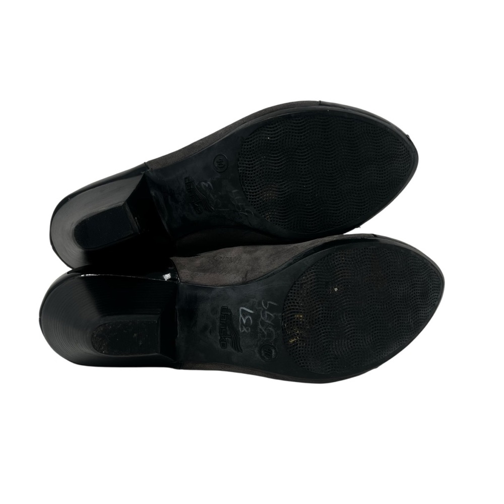 Dansko Black Patent and Gray Suede Mary Jane Wedges - Picture 7 of 9